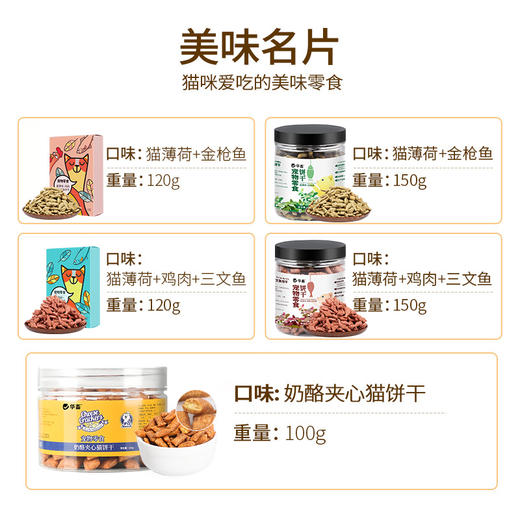 淘牧 宠物猫饼干猫薄荷鸡肉三文鱼味奶酪夹心小鱼磨牙互动营养猫咪零食 商品图4