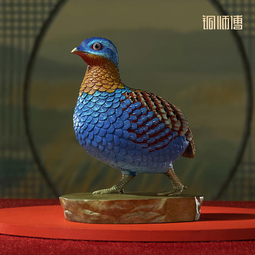 铜师傅 铜摆件 《铜师傅百鸟集》之红喉山鹧鸪 铜工艺品 家居饰品摆件 商品图1