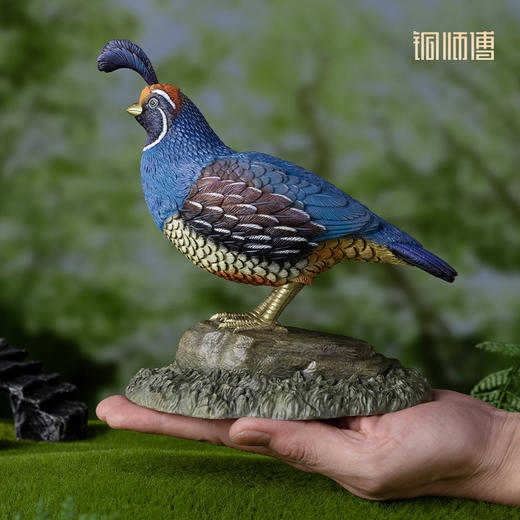 铜师傅 铜摆件《铜师傅百鸟集》之珠颈斑鹑 铜工艺品 家居饰品摆件 商品图5