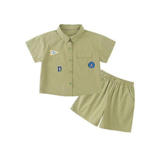 [纯棉]男童衬衫套装夏季新款宝宝短袖上衣薄款儿童夏装衣服宽松F4BTZ071 商品图4