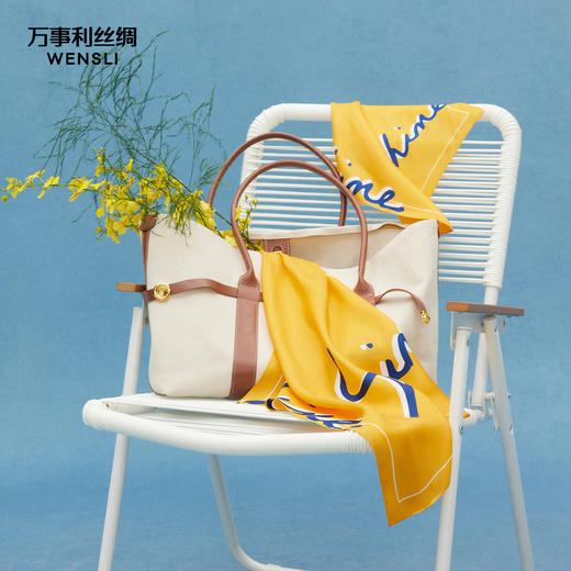 万事利SHINE系列双面印花小方巾/斜巾-燃 商品图7