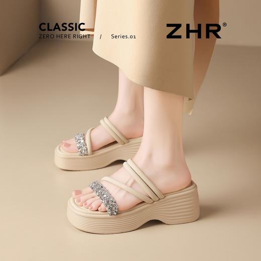 ZHR则则闪耀水钻厚底凉鞋女2026新款外穿露脚趾拖鞋超软舒适女鞋 商品图9