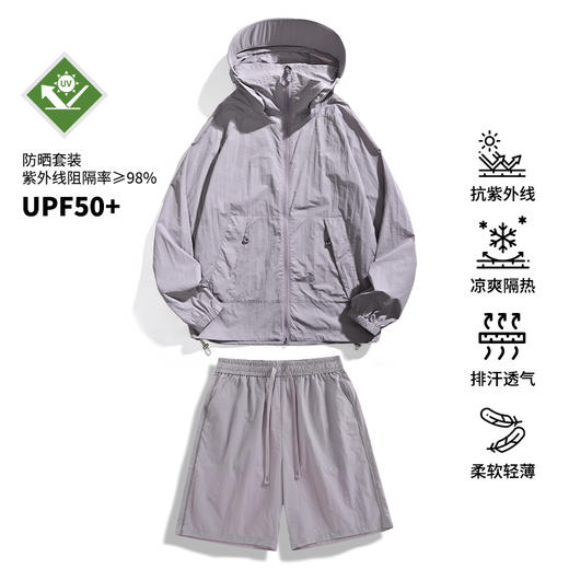 【防晒套装】LUCKY DEER幸运鹿山系防晒服男女夏季户外防晒套装防紫外线冰丝透气可拆卸帽檐防晒皮肤衣 商品图4
