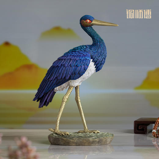 铜师傅 铜摆件《铜师傅百鸟集》之黑鹳 铜工艺品 家居饰品摆件 商品图1