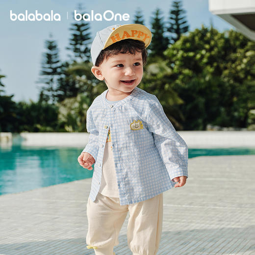 【balaOne】巴拉巴拉婴儿长袖衬衫宝宝衬衣2026新款夏装清新洋气 商品图0