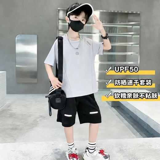 童洛萌儿童夏季短袖短裤防晒速干套装男女童T恤女童休闲两件套新款运动90-170 商品图5