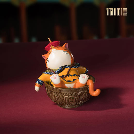铜师傅《朕想躺赢》上新了故宫联名 猫咪办公桌面铜摆件创意礼物 商品图0