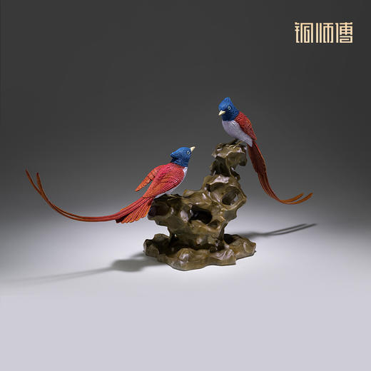 铜师傅 铜摆件《铜师傅百鸟集》之寿带鸟 家居饰品客厅桌面摆件 商品图2