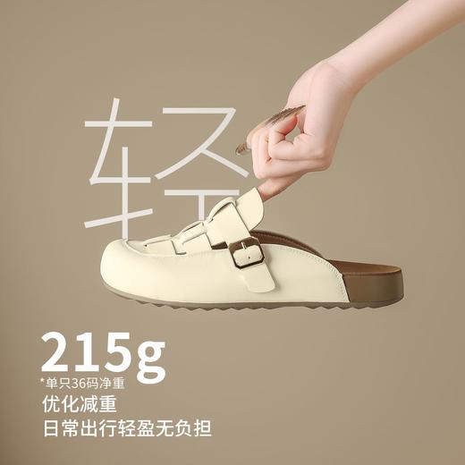 ZHR复古厚底包头半拖鞋女2026夏季软底罗马凉鞋外穿一脚蹬勃肯鞋 商品图5