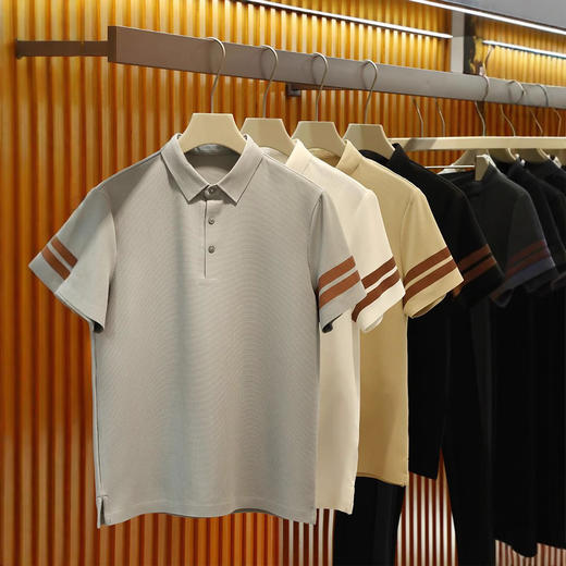 意式高奢！品牌单！凉感蜂窝网眼面料！2026男士高端压胶短袖polo衫 商品图3