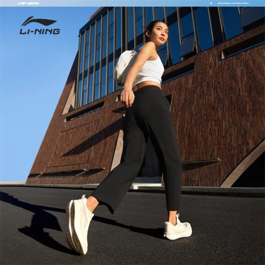 李宁女子平口冰感舒适防晒健身系列针织运动裤AKYW060 商品图2