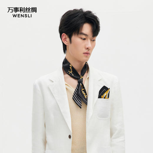 万事利SHINE系列双面印花小方巾/斜巾-燃 商品图2