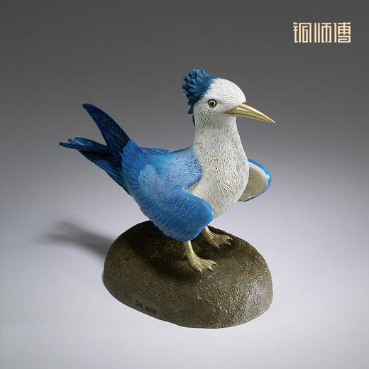 铜师傅 铜摆件 《铜师傅百鸟集》之黑嘴端凤头燕鸥 铜工艺品 家居饰品摆件 商品图3