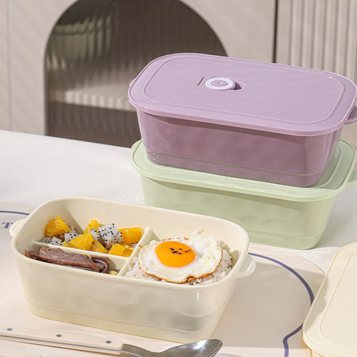 【奶油便当盒】马克龙色保鲜盒便当盒便携式家用饭盒 商品图3