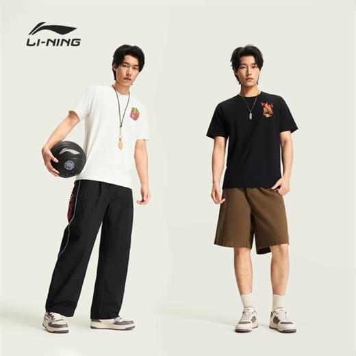 李宁反伍BADFIVE男子冰感舒适吸湿排汗短袖文化衫AHSW181 商品图2