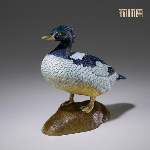 铜师傅 铜摆件 《铜师傅百鸟集》之中华秋沙鸭 铜工艺品 家居饰品摆件 商品图2