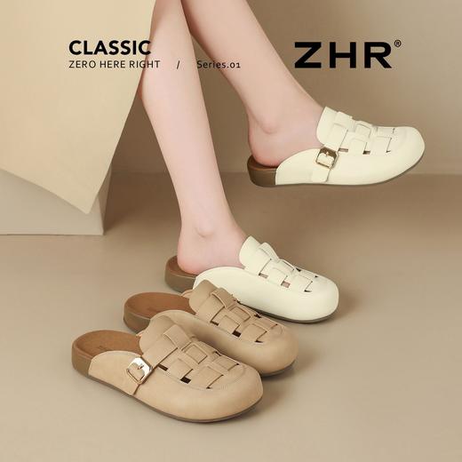 ZHR复古厚底包头半拖鞋女2026夏季软底罗马凉鞋外穿一脚蹬勃肯鞋 商品图4