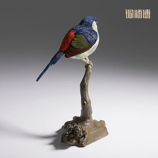 铜师傅《铜师傅百鸟集》之针尾娇鹟 客厅桌面铜摆件 家居工艺品 商品图1
