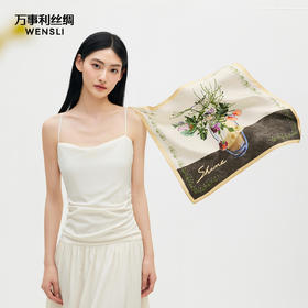 万事利SHINE系列双面印花小方巾/斜巾-陌上花