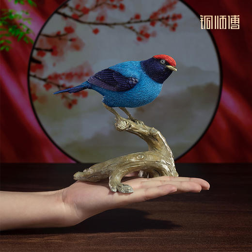 铜师傅 铜摆件《铜师傅百鸟集》之燕尾娇鹟 铜工艺品 家居饰品摆件 商品图4