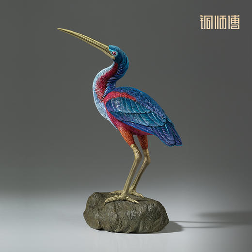 铜师傅 铜摆件 《铜师傅百鸟集》之栗腹鹭 铜工艺品 家居饰品摆件 商品图1