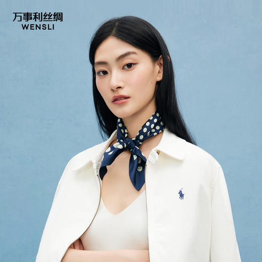 万事利SHINE系列双面印花小方巾-点彩派 商品图0