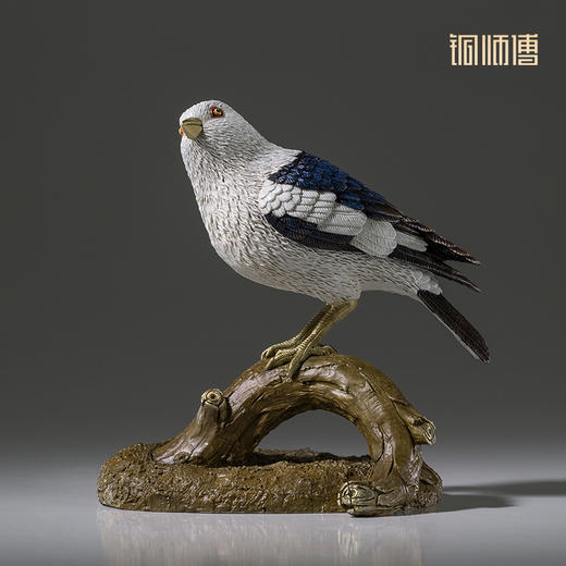 铜师傅 铜摆件《铜师傅百鸟集》之雪鹀 家居饰品 桌面摆件礼品 商品图2