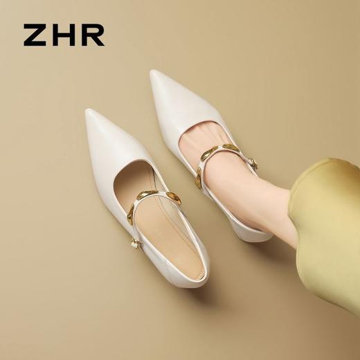 ZHR则则【隐形增高4cm】黑色尖头细跟玛丽珍鞋宽脚外穿爆款JK超高 商品图6