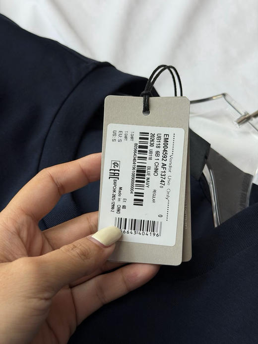 外贸原单正品EMPORIO ARMANI/阿玛尼 26SS轻奢丝光棉圆领刺绣短袖T恤，一盒两件。S-XXL 商品图5