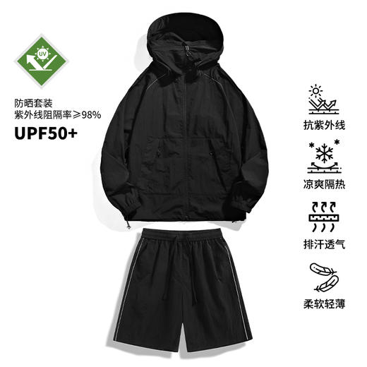 【防晒套装】LUCKY DEER幸运鹿山系防晒服男女夏季户外防晒套装防紫外线冰丝透气可拆卸帽檐防晒皮肤衣 商品图6