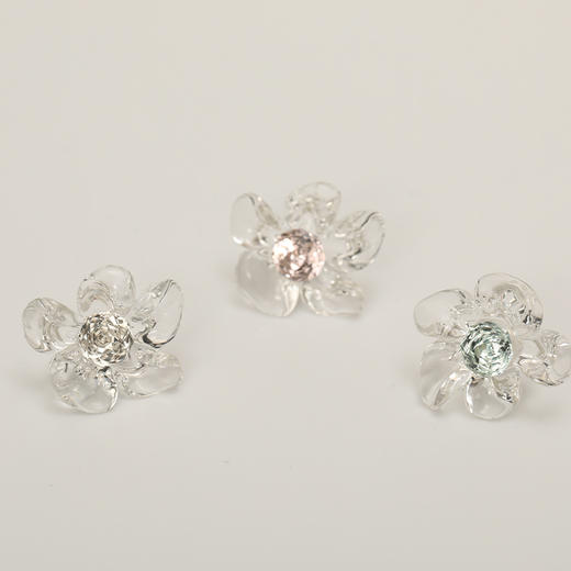 气质百搭透明水晶花朵耳钉-纪念日百货门店同款171348239 商品图0