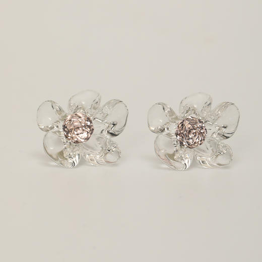 气质百搭透明水晶花朵耳钉-纪念日百货门店同款171348239 商品图2
