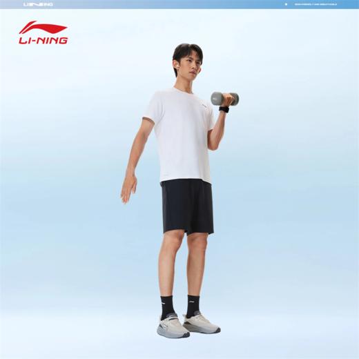李宁男子冰感舒适吸湿排汗健身系列针织运动短裤AKYW065 商品图2