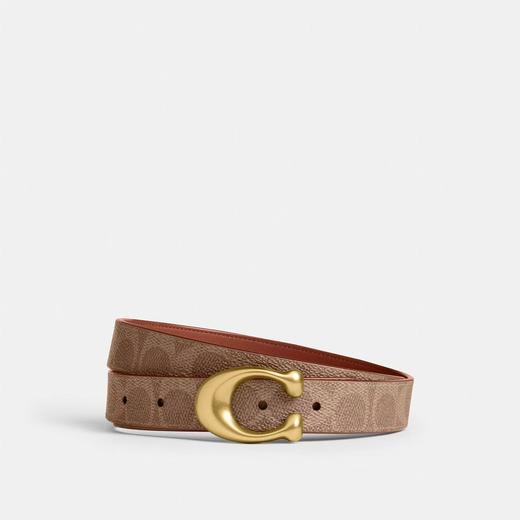 【爆】1楼COACH蔻驰女士经典标志SCULPTED C针扣双面腰带 吊牌价750 现价689 商品图0