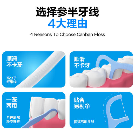 【爆品任选专区】参半高韧牙线棒50只2盒装 商品图1