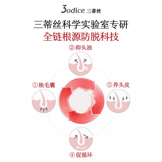 【新品上市】3odice三蒂丝红盾防脱洗发水防断固发蓬松控油洗发露 商品图5