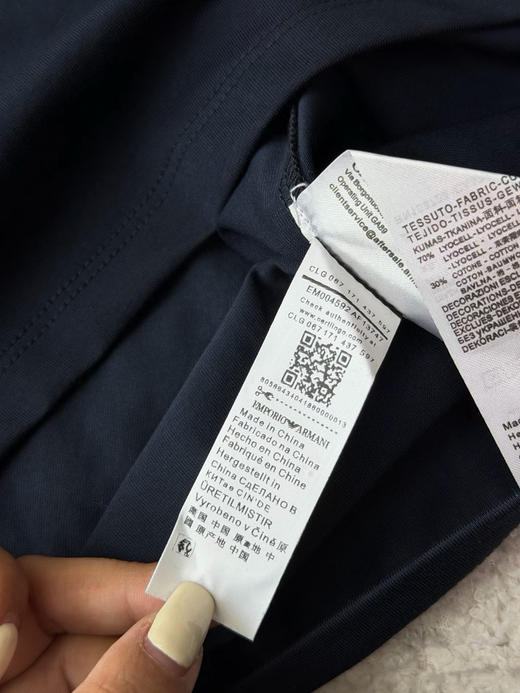 外贸原单正品EMPORIO ARMANI/阿玛尼 26SS轻奢丝光棉圆领刺绣短袖T恤，一盒两件。S-XXL 商品图8