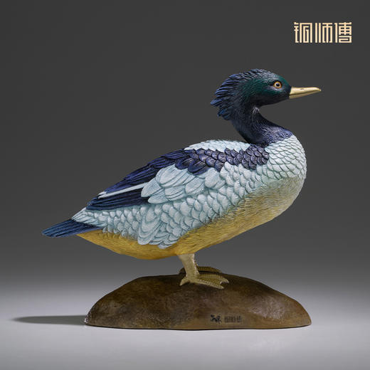 铜师傅 铜摆件 《铜师傅百鸟集》之中华秋沙鸭 铜工艺品 家居饰品摆件 商品图1