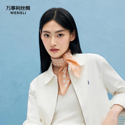 万事利SHINE系列双面印花小方巾-点彩派 商品图1