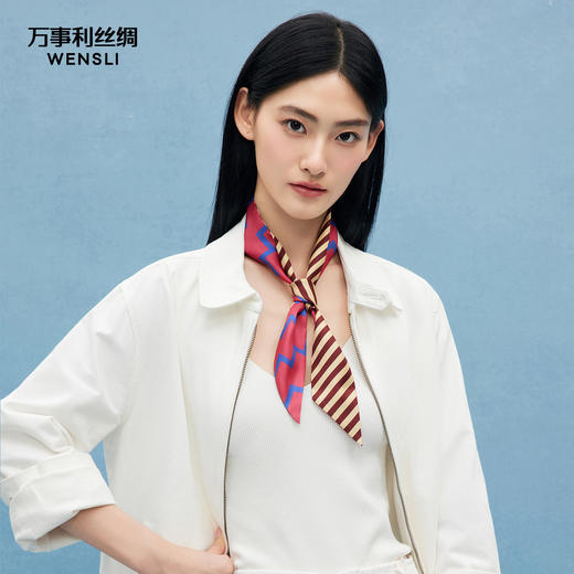 万事利双面印花斜巾-几何诗 商品图0