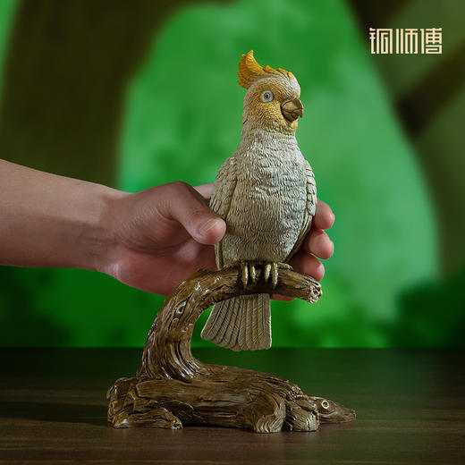 铜师傅 铜摆件《铜师傅百鸟集》之葵花凤头鹦鹉 铜工艺品 家居饰品摆件 商品图4