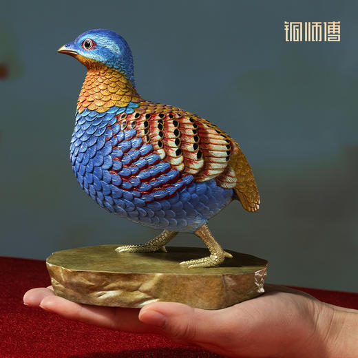 铜师傅 铜摆件 《铜师傅百鸟集》之红喉山鹧鸪 铜工艺品 家居饰品摆件 商品图5