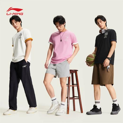 李宁反伍BADFIVE男子冰感舒适吸湿排汗短袖文化衫AHSW161 商品图2