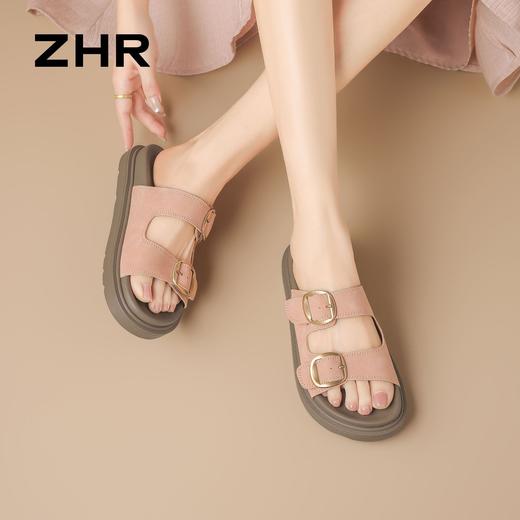 ZHR则则厚底勃肯拖鞋2026夏季新款复古脚蹬拖鞋懒人休闲沙滩鞋女 商品图1