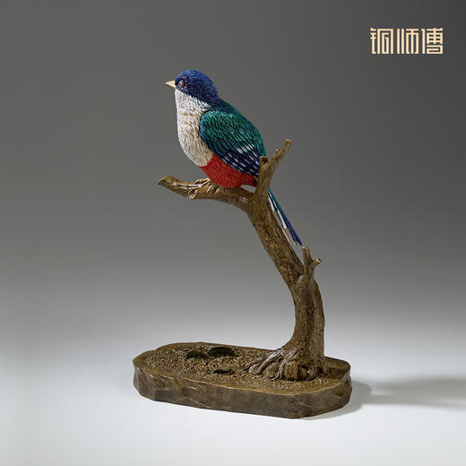 铜师傅 铜摆件《铜师傅百鸟集》之古巴咬鹃 铜工艺品 家居饰品摆件 商品图1