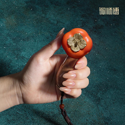铜师傅《万事如意》办公桌柿子如意铜挂件 解压把玩摆件乔迁礼物 商品图3
