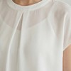 PALUOPO/PL圆领显白纯色慵懒优雅桑蚕丝上衣短袖T恤ES2F0527Z 商品缩略图4