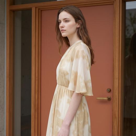 PALUOPO/PL圆领显瘦高级感飘逸仙气桑蚕丝真丝长款连衣裙ES23633Z-A 商品图2