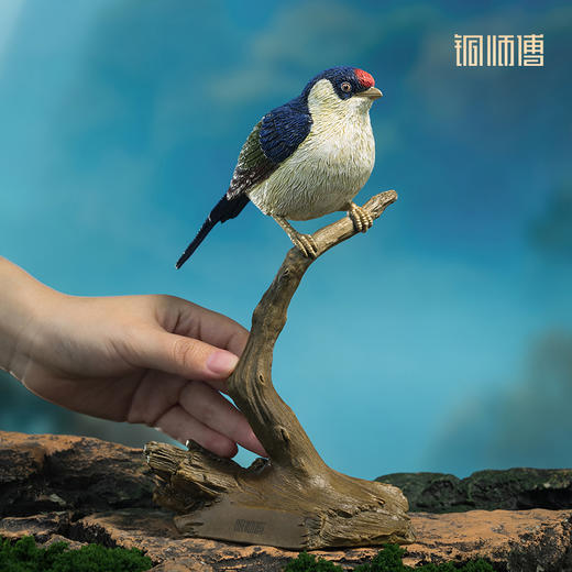 铜师傅《铜师傅百鸟集》之针尾娇鹟 客厅桌面铜摆件 家居工艺品 商品图4