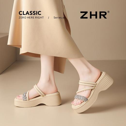 ZHR则则闪耀水钻厚底凉鞋女2026新款外穿露脚趾拖鞋超软舒适女鞋 商品图8